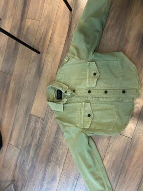 All saints khaki denim jacket size 2